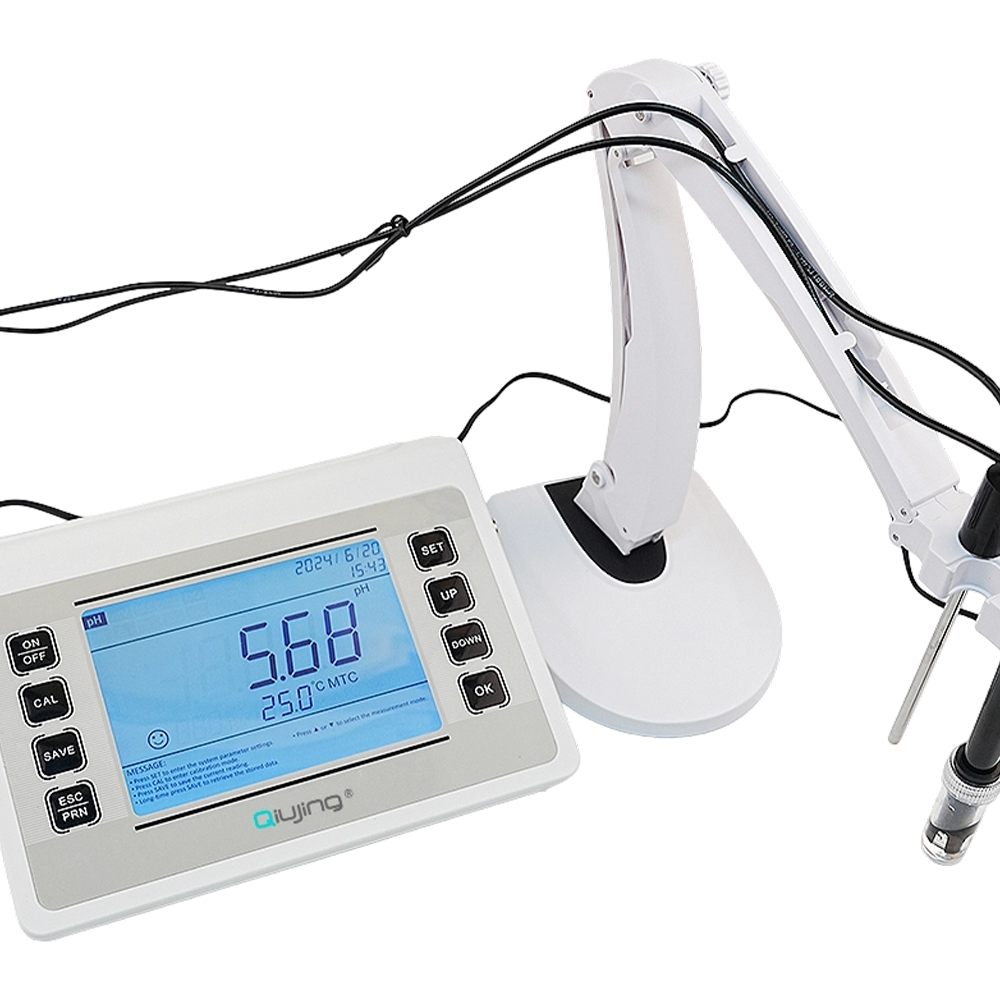 Qiujing LED-skjerm Praktisk trådløs Bluetooth-utskrift Slitesterk innebygd masselagring Bentchtop PH Meter P901 